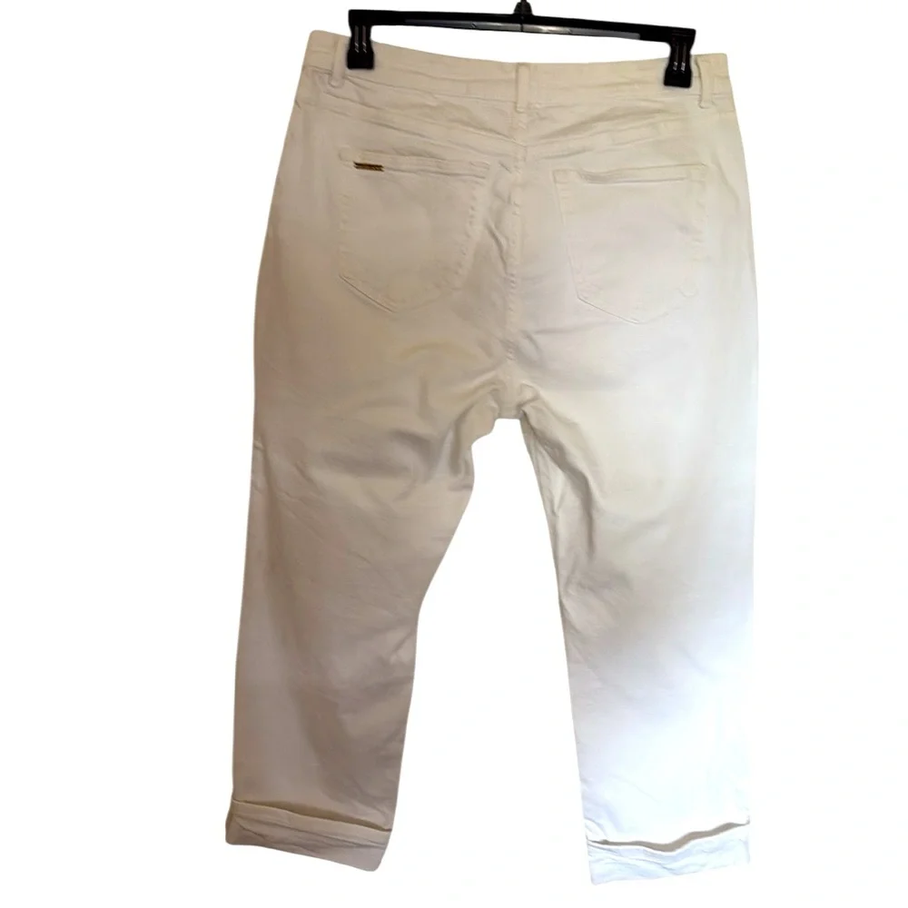 Michael Kors Women Jeans White Selma Straight Crop High-Rise Slim Size16
